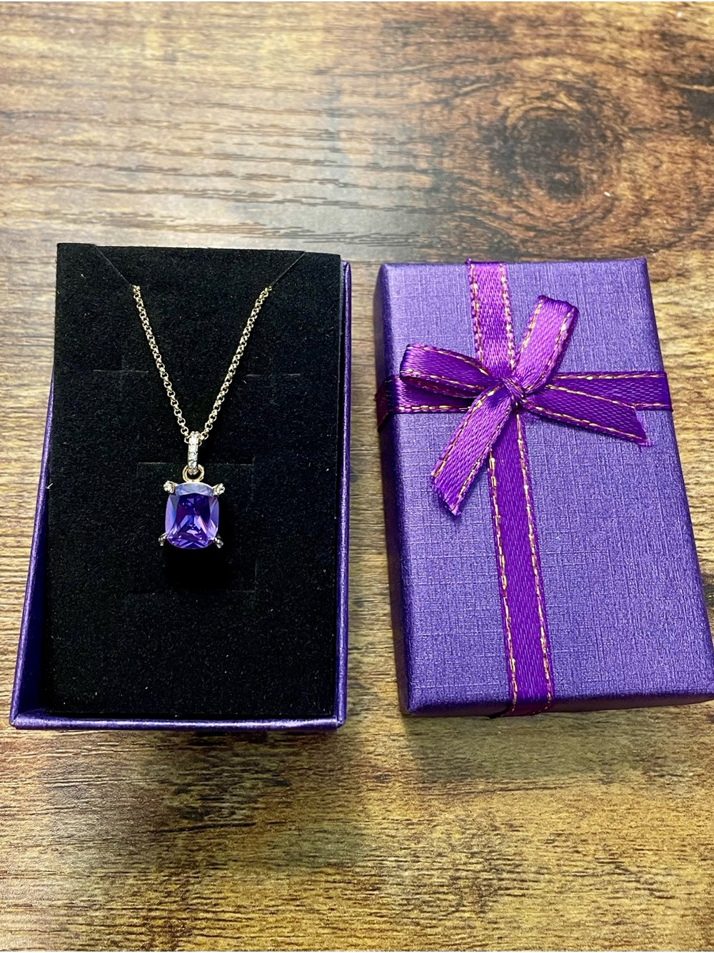Bomb Party OG Amethyst and CZ on Gold Necklace